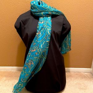 Turquoise Silk Scarf